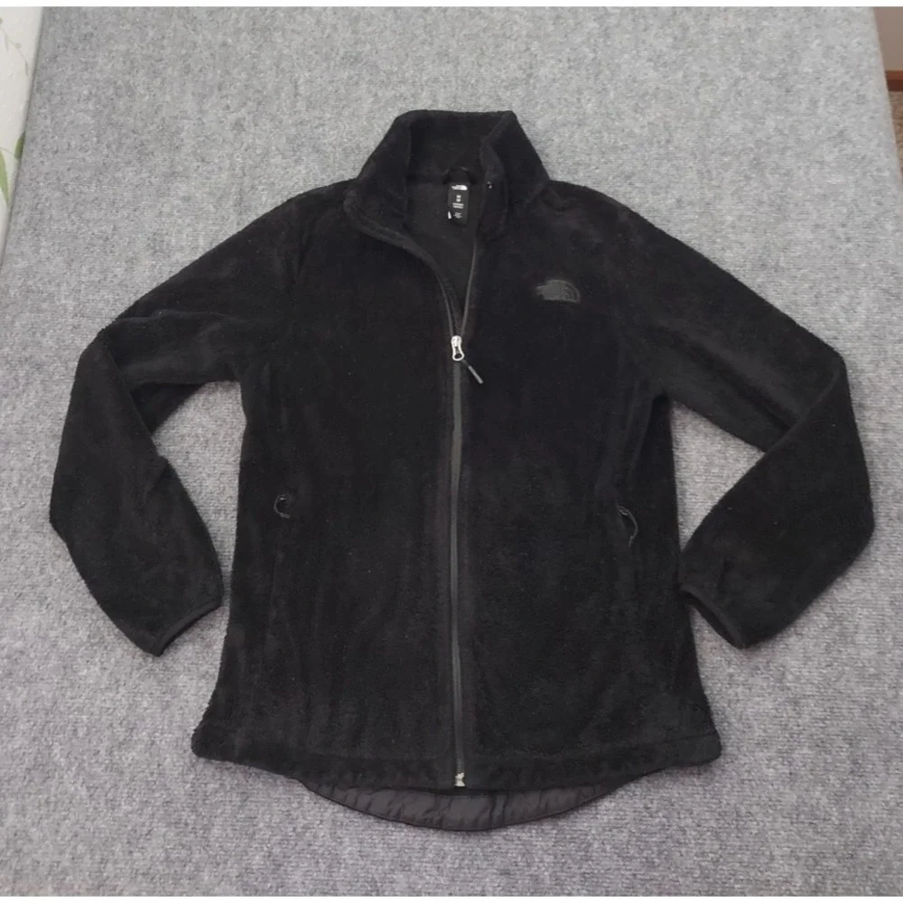 The North Face Fleece Jacket Women Medium Black Full Zip Pockets OSITO High Pile